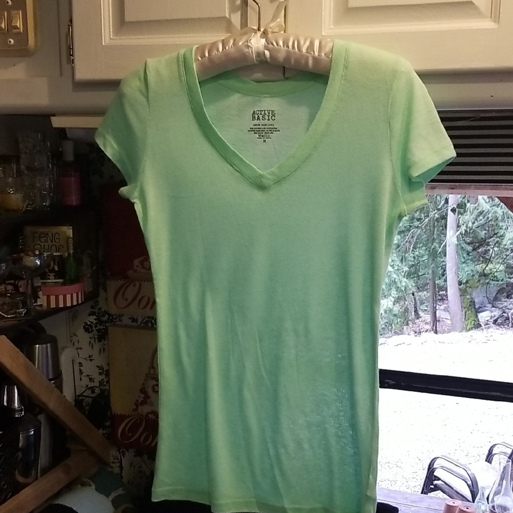 2for$15--Mint Green V-Neck Women's Top